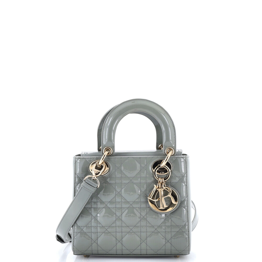 Christian Dior Small Lady Dior Bag Cannage Quilt Patent